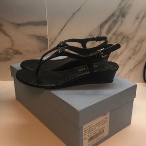 Prada Patent Wedge Sandal